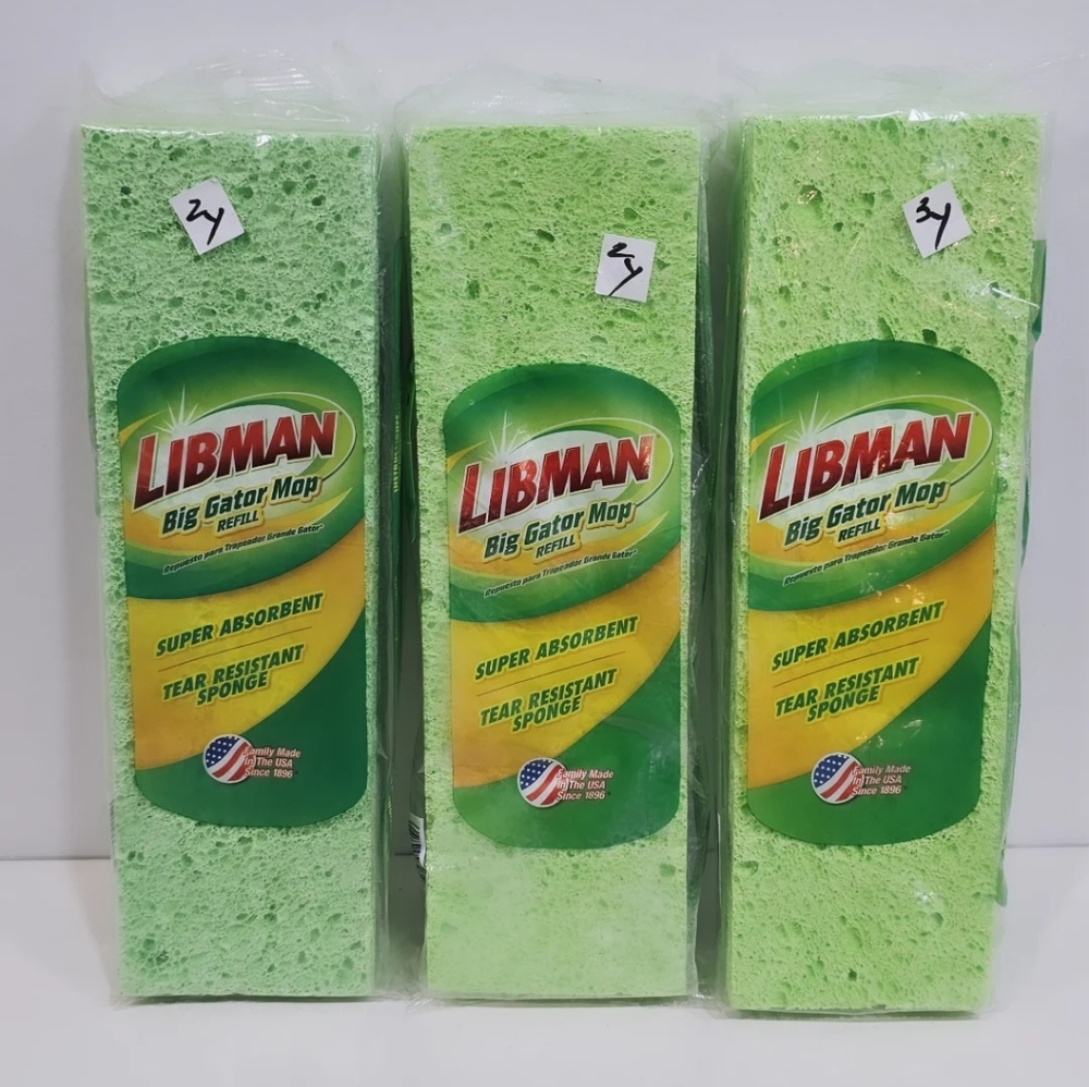 LIBMAN BIG GATOR MOP REFILL Sponge New (3pack)